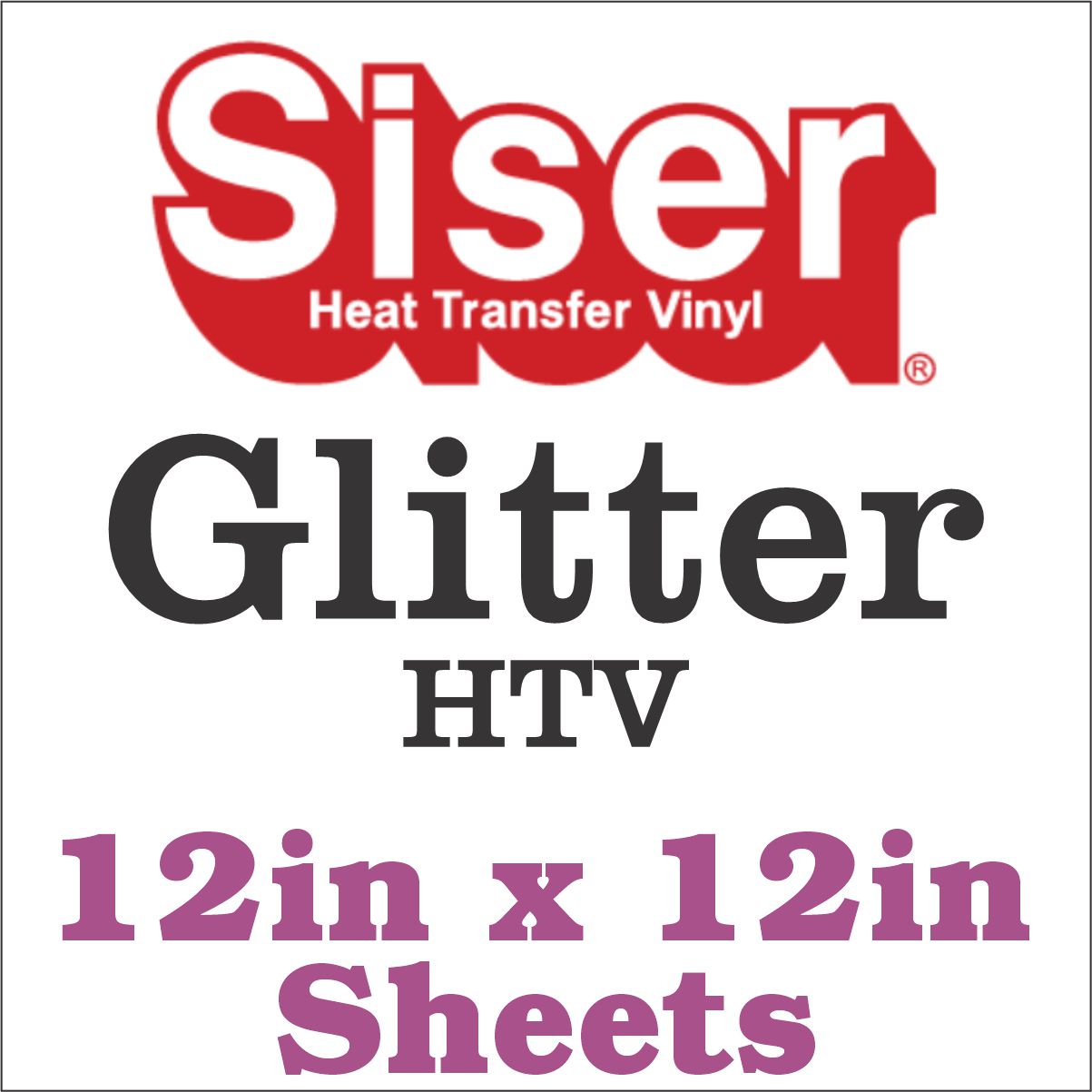 Siser Glitter HTV 20 x 12 Sheet - Iron on Heat Transfer Vinyl (Black  Silver)