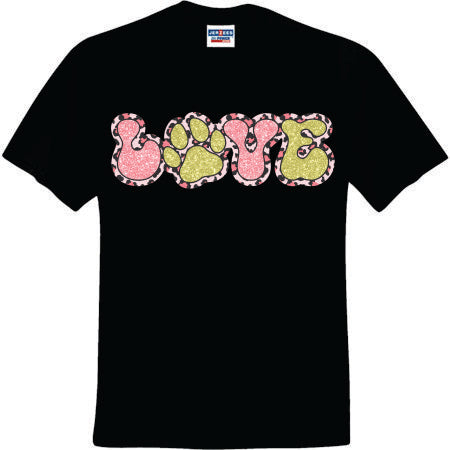 Glitter Love Dog Paw (CCS DTF Transfer Only)