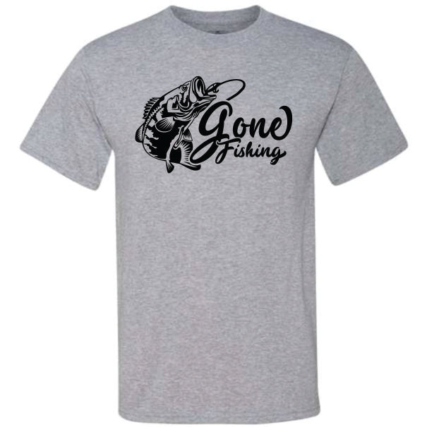 Gone Fishing Black (CCS DTF Transfer Only)