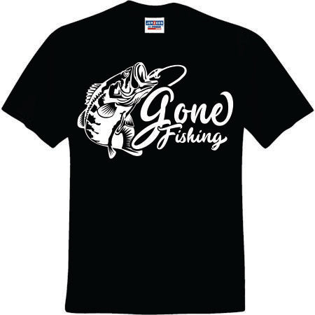 Gone Fishing White (CCS DTF Transfer Only)