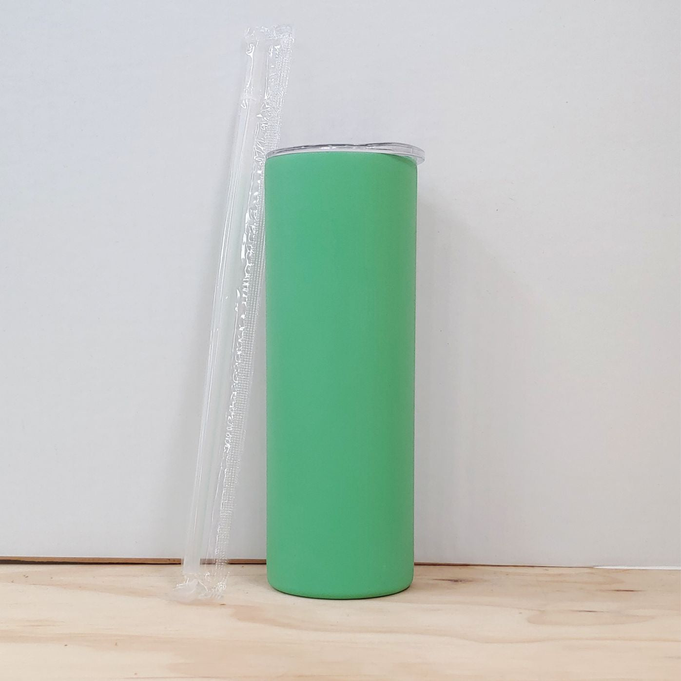 Glow In The Dark 20oz Skinny Straight Sublimation Tumbler - Green Cup Glows Green