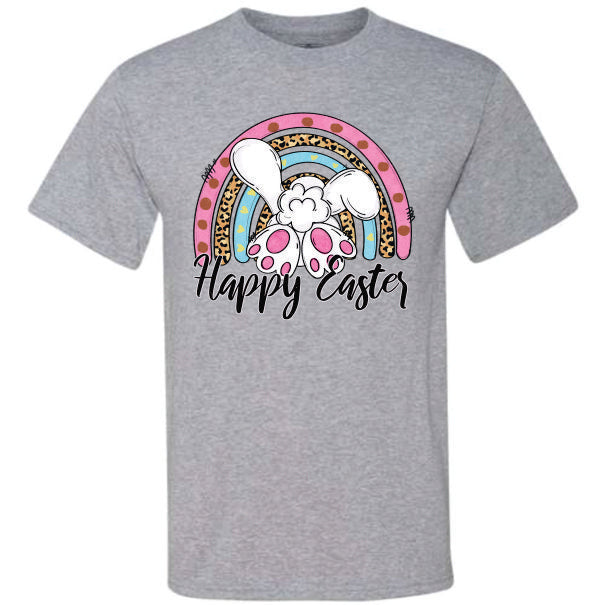 Happy Easter Bunny Tail Boho Rainbow (CCS DTF Transfer Only)