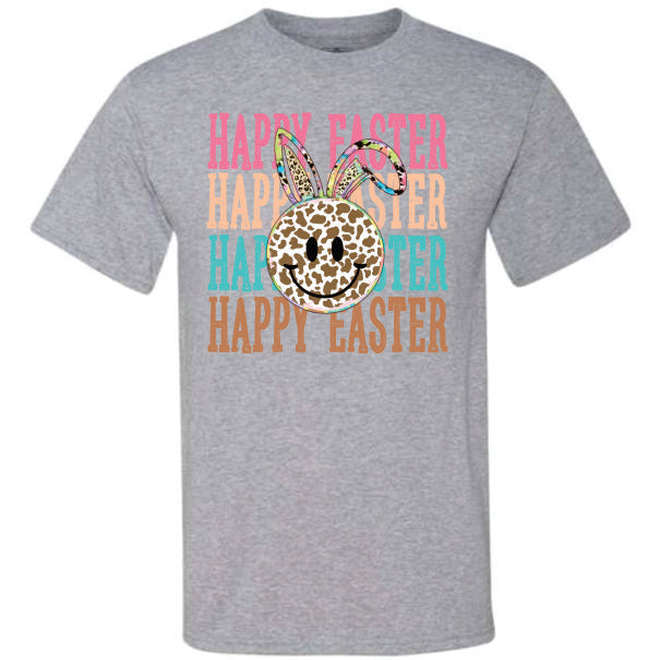 Happy Easter Cowhide Smiley (CCS DTF Transfer Only)