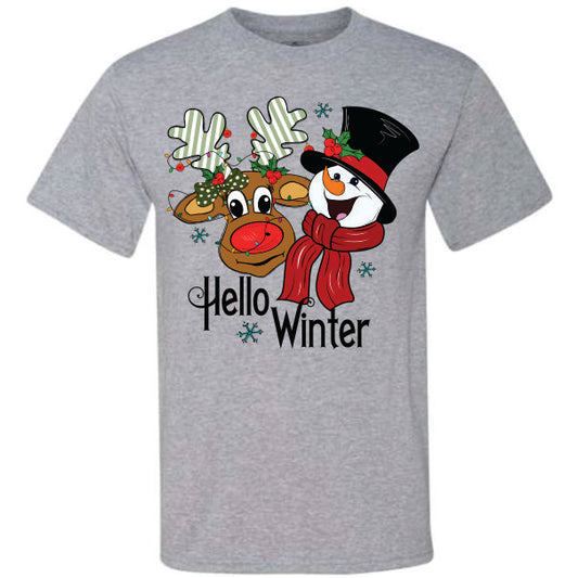 Hello Winter Deer and Snowman (CCS DTF Transfer Only)