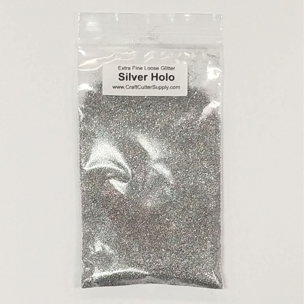 Extra Fine Loose Glitter 1oz Bag-Silver Holo CLEARANCE