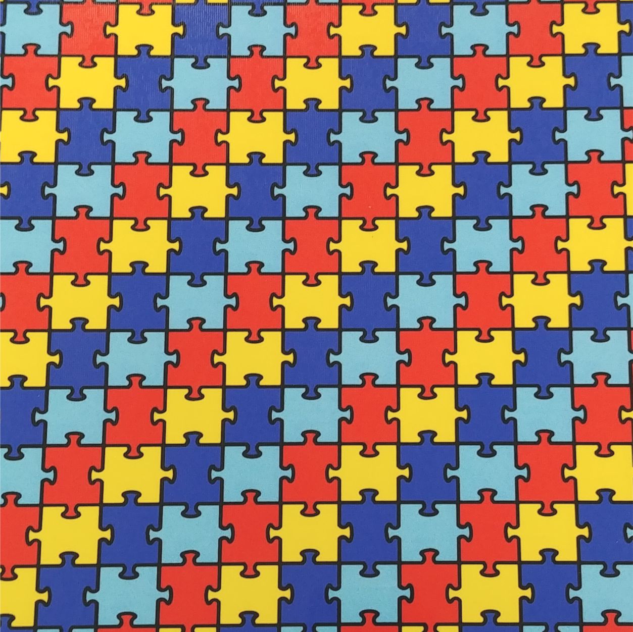 Specialty PSV Fashion Patterns-Jigsaw Autism 12in x 15in Sheet (Permanent Adhesive Pattern Vinyl) CLEARANCE
