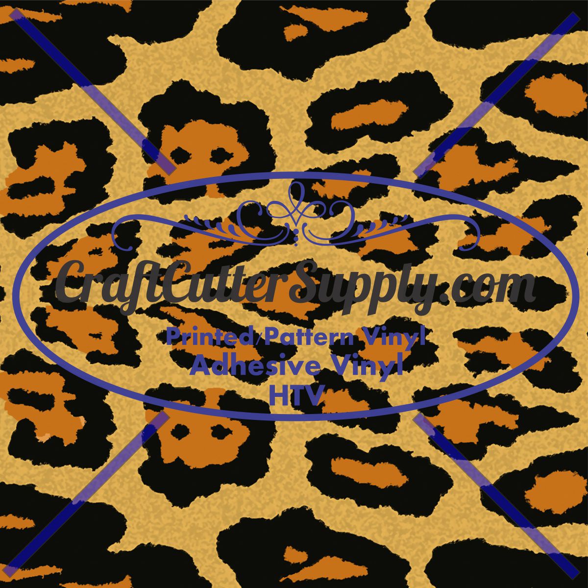 Black Leopard Print 12x12 Patterned Vinyl Sheet