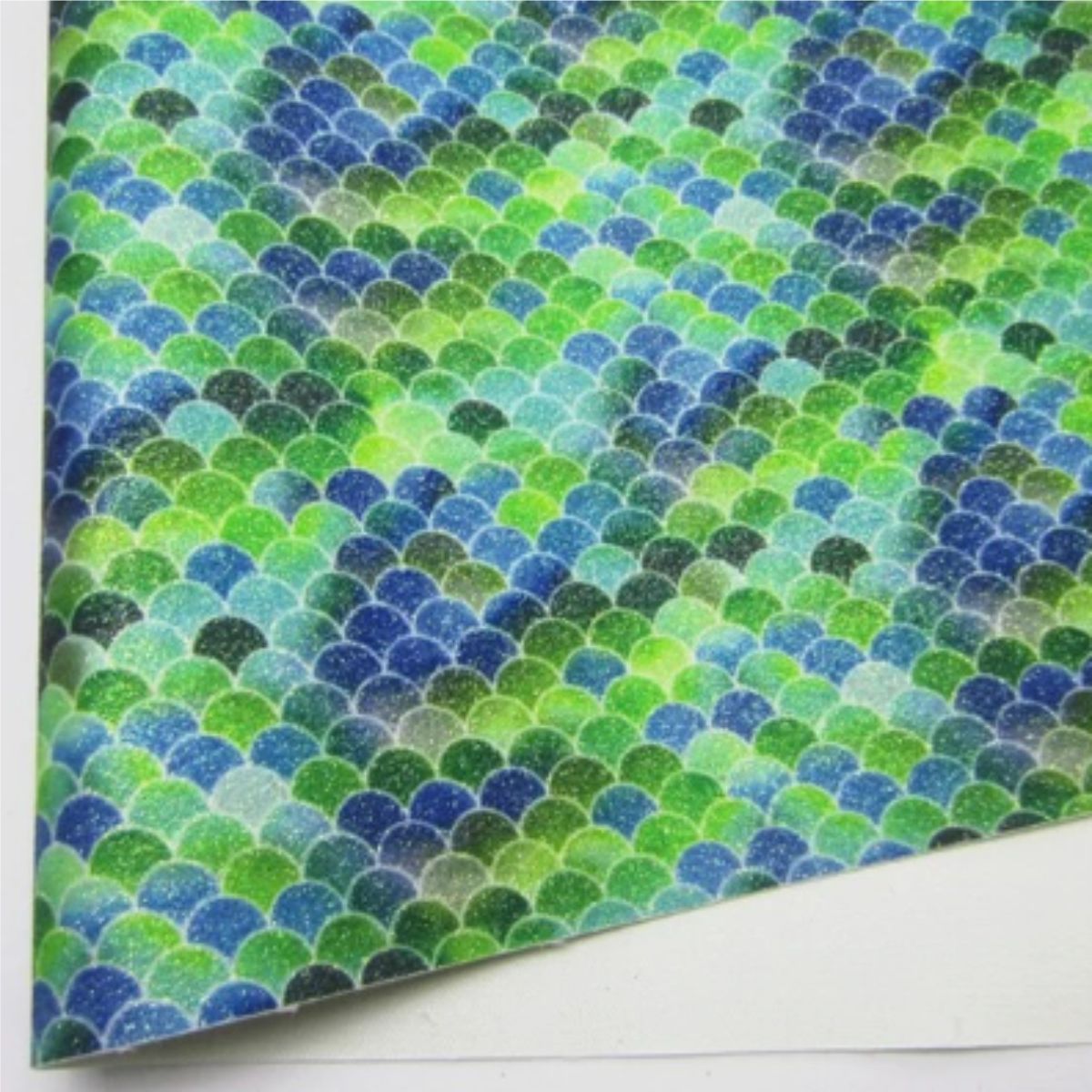 Rainbow Mermaid Scales 1 Glitter Fabric Synthetic Faux PU Leather 11.75in x 12in Sheets - CraftCutterSupply.com