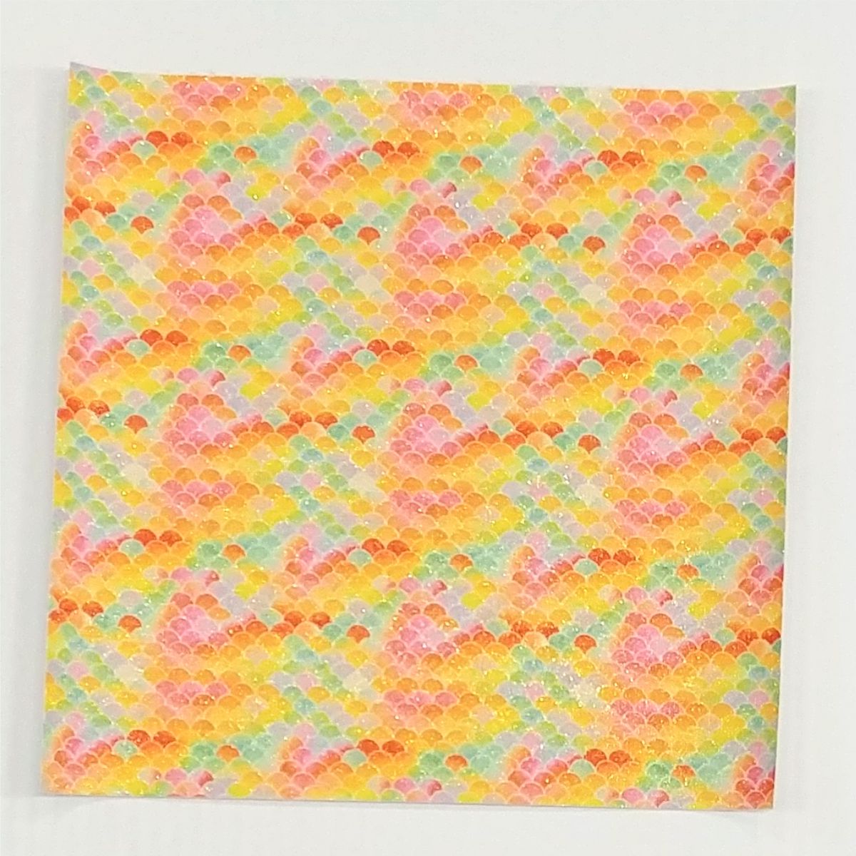 Rainbow Mermaid Scales 7 Glitter Fabric Synthetic Faux PU Leather 11.75in x 12in Sheets - CraftCutterSupply.com