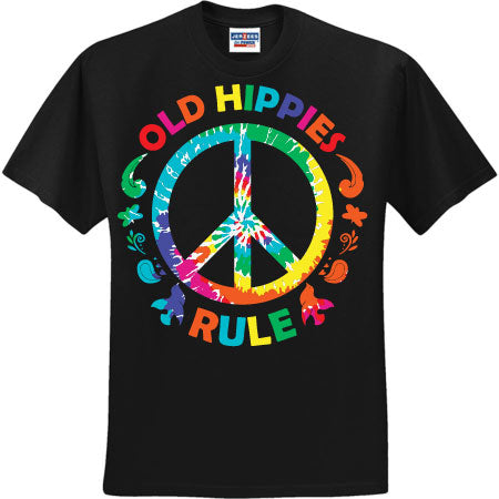 Old Hippies Rule Tie Dye (CCS DTF Transfer Only)