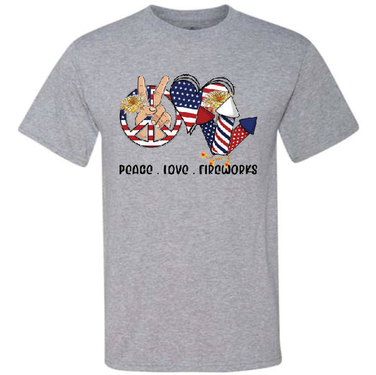 Peace Love Fireworks (CCS DTF Transfer Only)