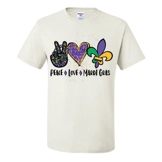 Peace Love Mardi Gras (CCS DTF Transfer Only)