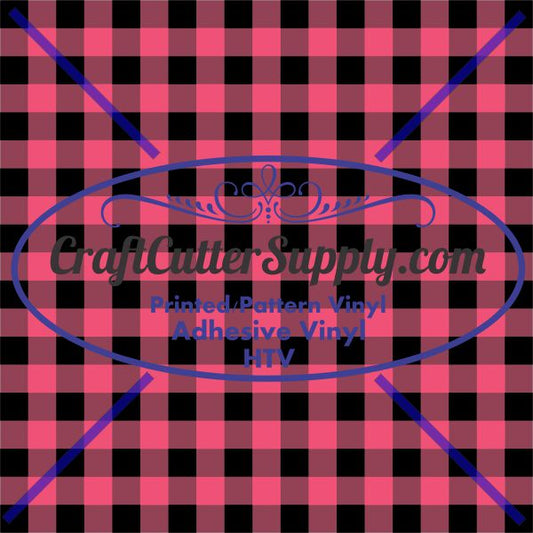 Pink Plaid Print 12x12 - CraftCutterSupply.com