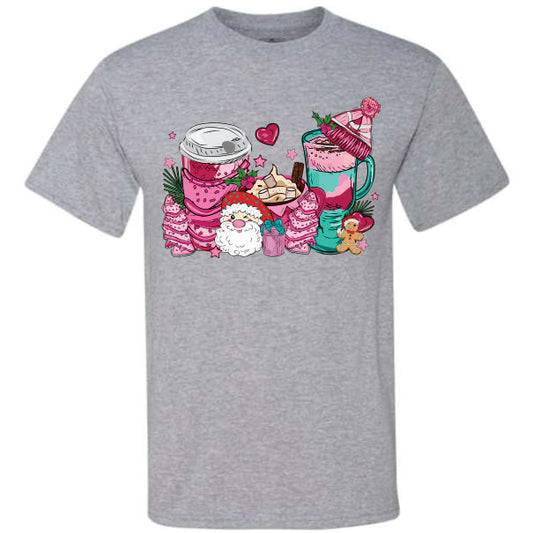 Pink Christmas Coffee Cups (CCS DTF Transfer Only)