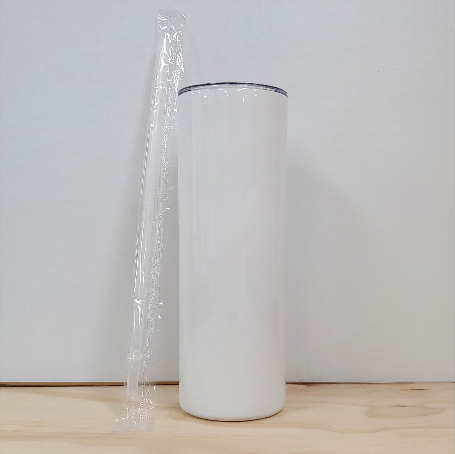 20oz Skinny Straight Sublimation Tumbler - White