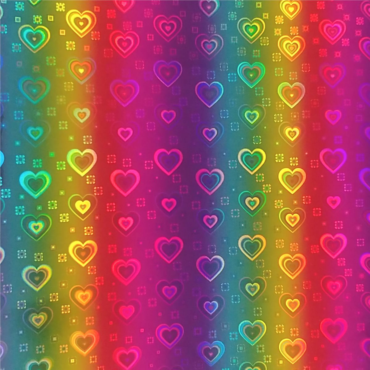 Rainbow Hearts Adhesive Vinyl CLEARANCE C