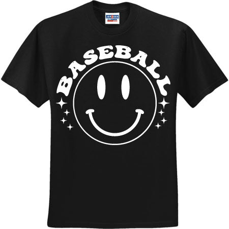 Retro Baseball Smiley White (CCS DTF Transfer Only)