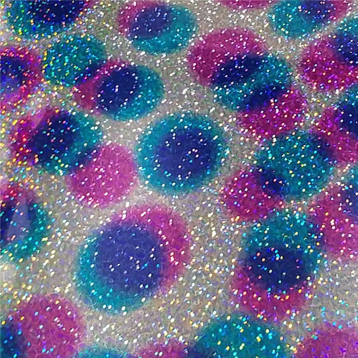 DecoSparkle® Holographic HTV Round Multi Silver - CraftCutterSupply.com