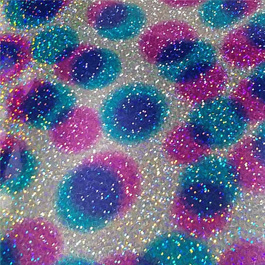 DecoSparkle® Holographic HTV Round Multi Silver - CraftCutterSupply.com