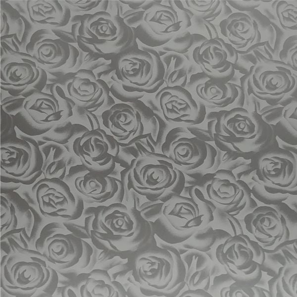DecoFilm Soft Metallic Silver Roses HTV –