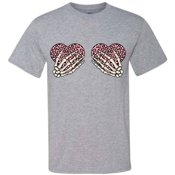 Skeleton Hands Over Hearts (CCS DTF Transfer Only)