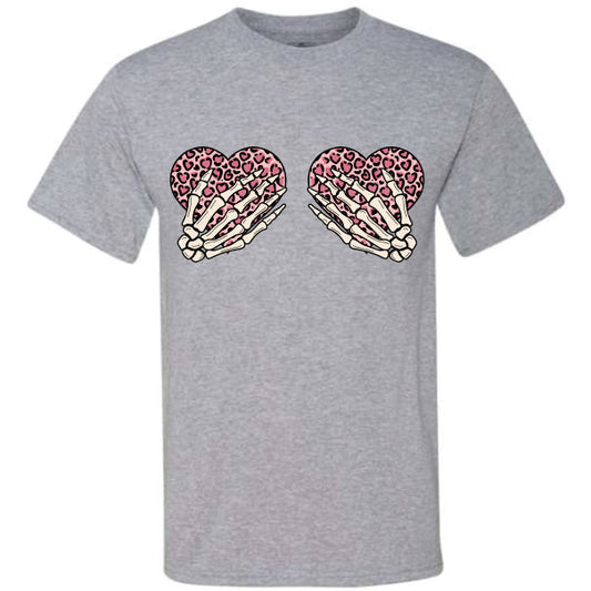 Skeleton Hands Over Hearts (CCS DTF Transfer Only)
