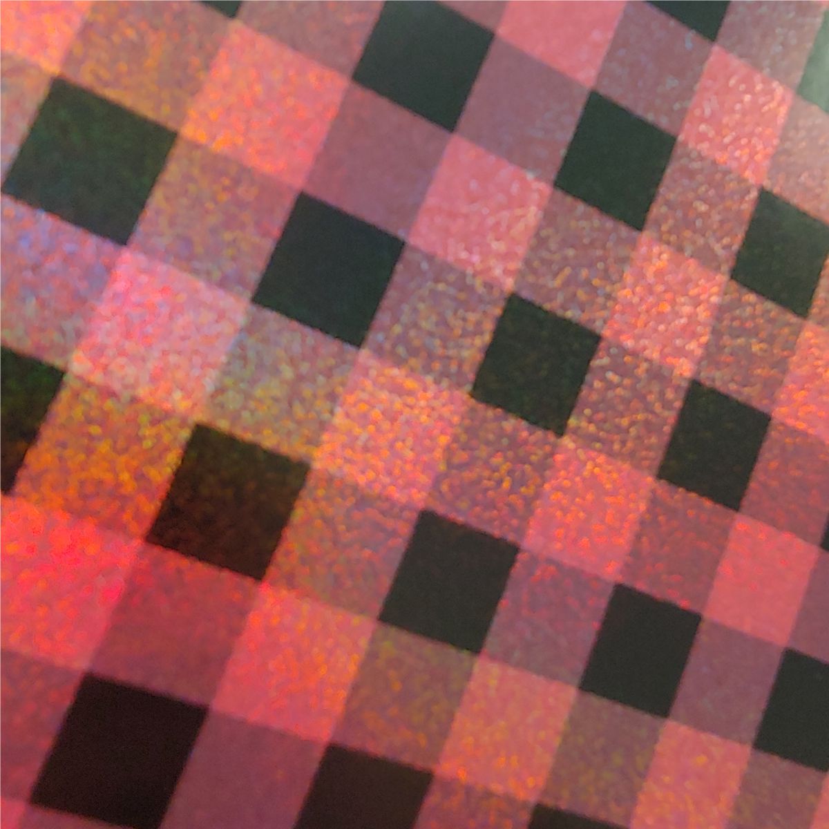 Small Holographic Buffalo Plaid Red - Adhesive Vinyl 12x12 Sheet - Limited Edition Print