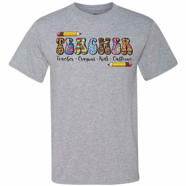 Teacher Crayons Kids Caffeine (CCS DTF Transfer Only)