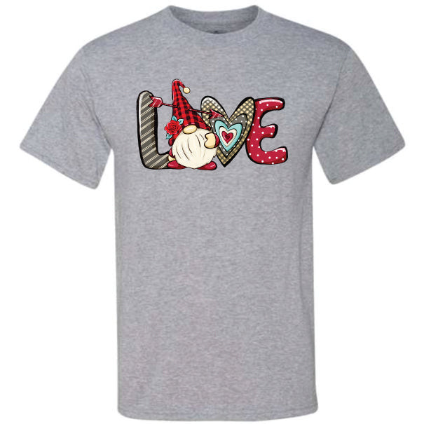 Valentine Love Gnome Red Buffalo Plaid (CCS DTF Transfer Only)