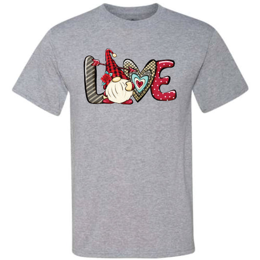 Valentine Love Gnome Red Buffalo Plaid (CCS DTF Transfer Only)