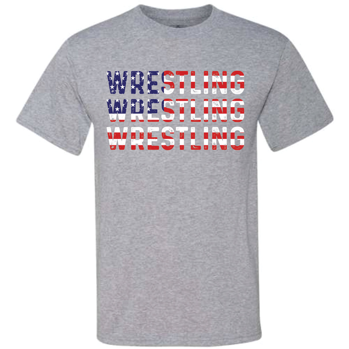 Wrestling American Flag Grunge (CCS DTF Transfer Only)