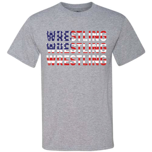 Wrestling American Flag Grunge (CCS DTF Transfer Only)