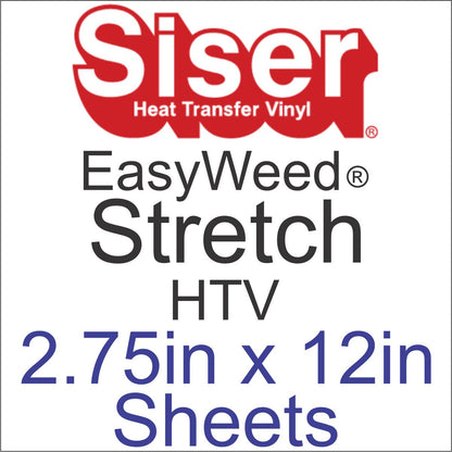 Siser EasyWeed STRETCH HTV 2.75in x 12in Sheets CLEARANCE