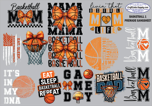 Pre Made Basketball 1 DTF Gang Sheet