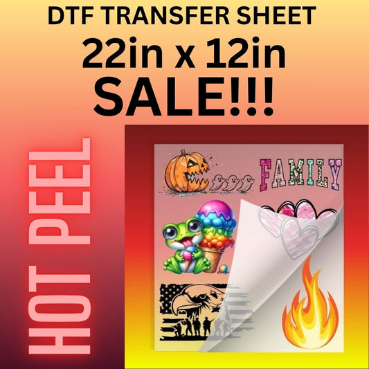 Sale - 22in x 12in Gang Sheet HOT Peel *Delayed Shipping By 1-2 Days*