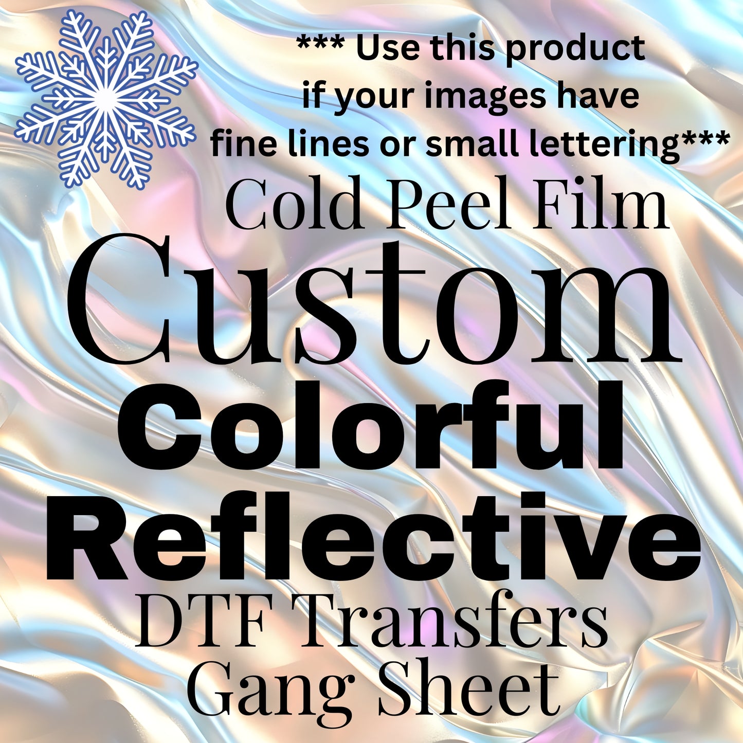 Fine Lines/Small Details Custom Colorful Reflective DTF Transfers - DTF Gang Sheet