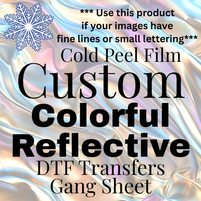 Fine Lines/Small Details Custom Colorful Reflective DTF Transfers - DTF Gang Sheet
