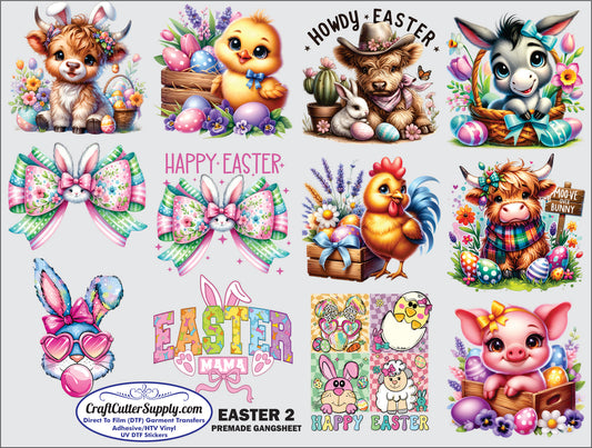 Pre Made Easter 2 DTF Gang Sheet