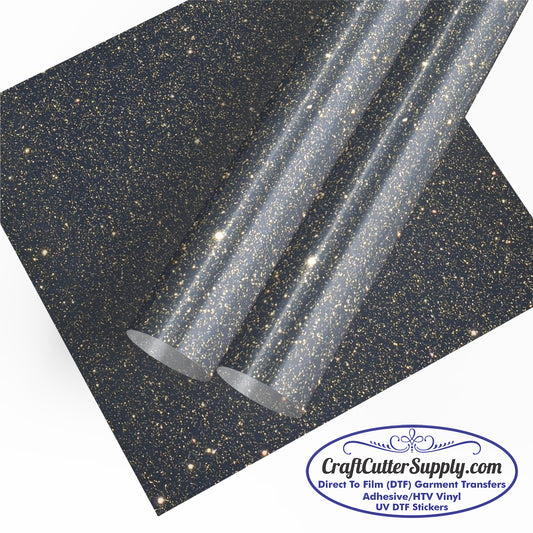Oracal 851 Sparkling Glitter Metallic-Golden Navel Sparkle (Dark Navy Blue)