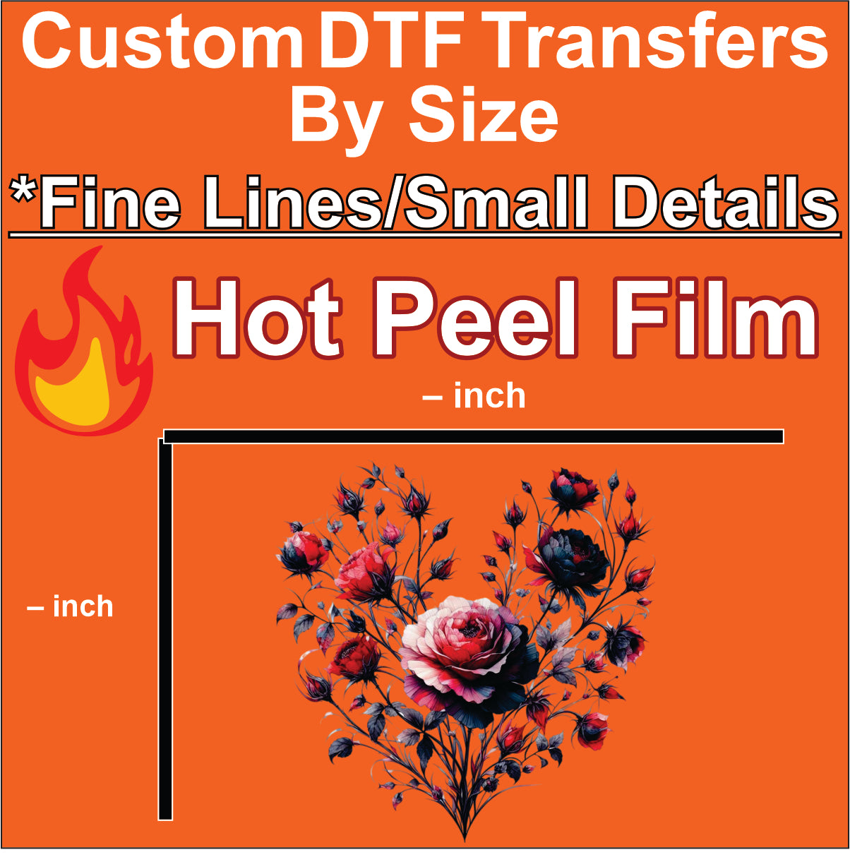 Hot Peel - Custom DTF Transfers By Size *Fine Lines/Small Details*