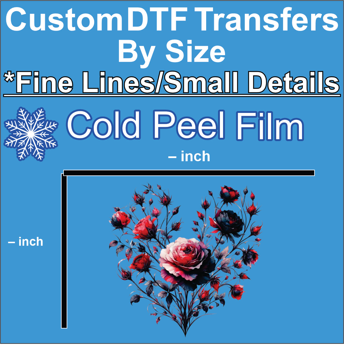 Custom DTF Transfers By Size *Fine Lines/Small Details*