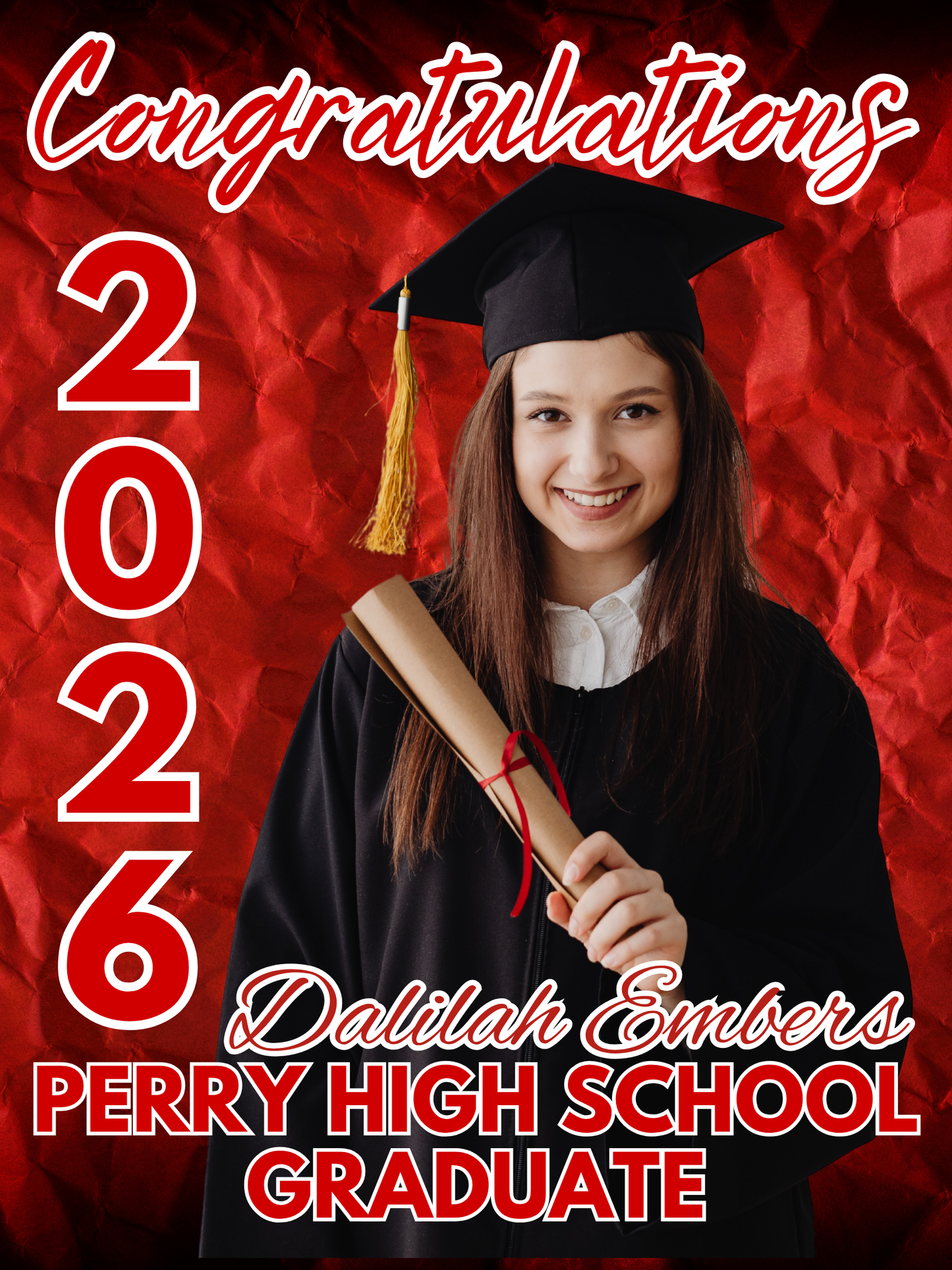 Custom Perry Graduation Yard Sign Style D