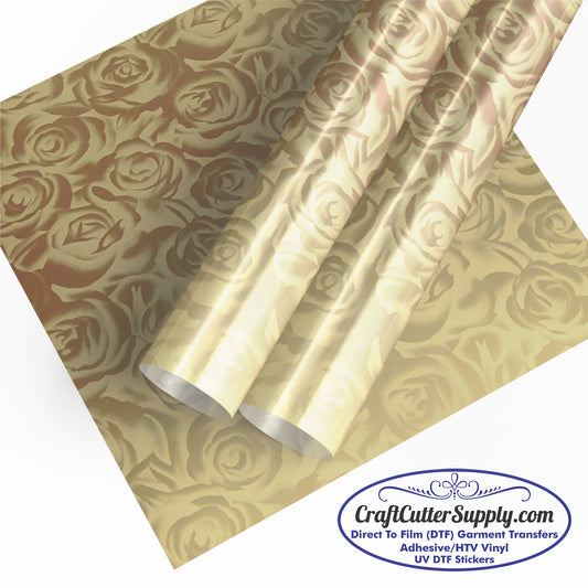 DecoFilm Soft Metallic Gold Roses HTV