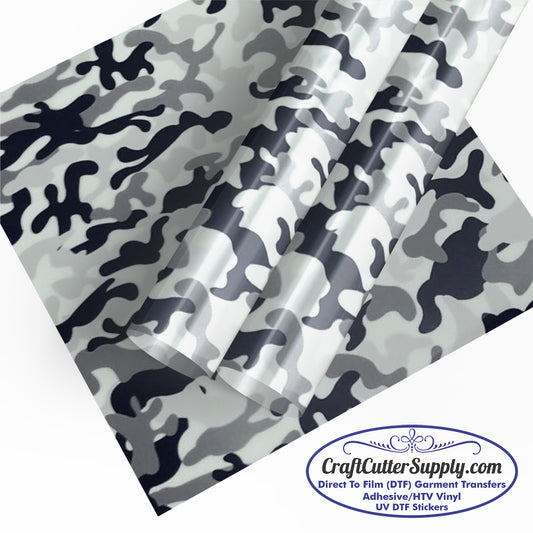 DecoFilm Soft Metallic Grey Camo HTV