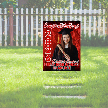 Custom Perry Graduation Yard Sign Style D