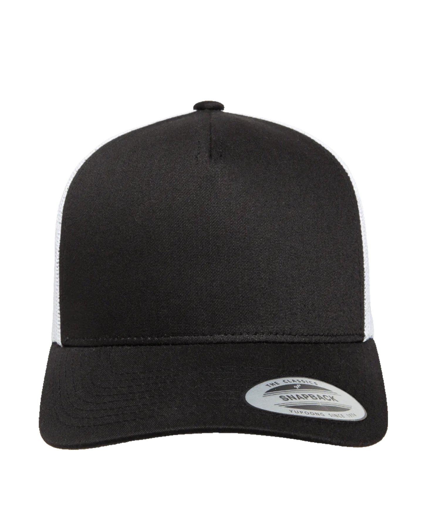 YP Classics® 5-Panel Retro Trucker Cap - 2-Tone Black/White