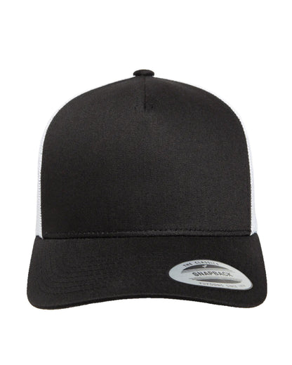 YP Classics® 5-Panel Retro Trucker Cap - 2-Tone Black/White