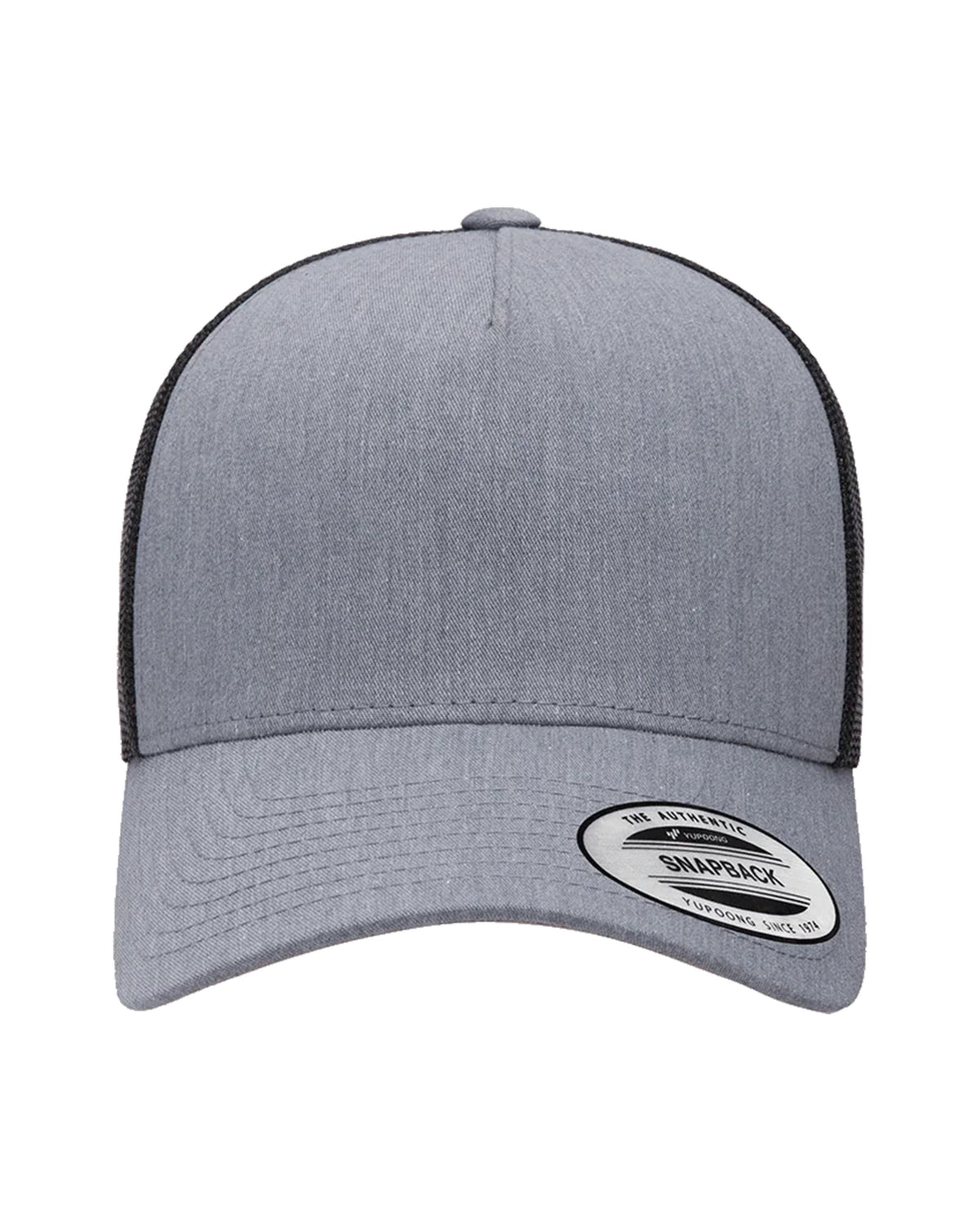 YP Classics® 5-Panel Retro Trucker Cap - 2-Tone Heather/Black