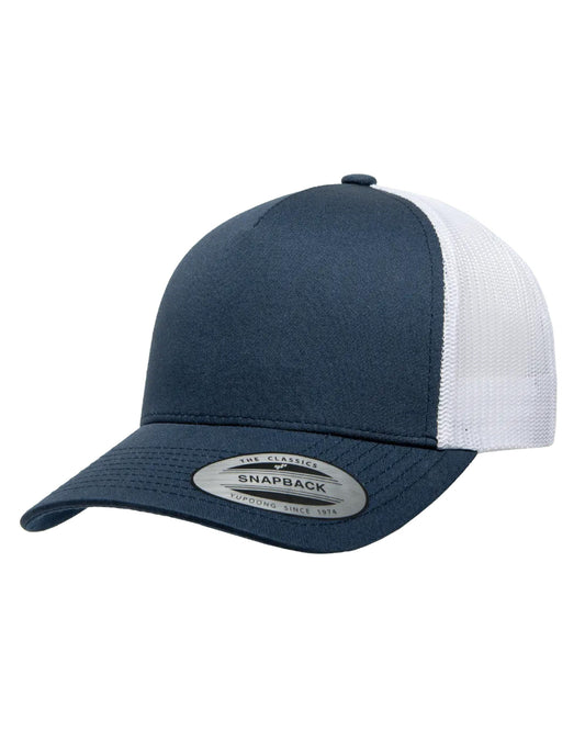 YP Classics® 5-Panel Retro Trucker Cap - 2-Tone Navy/White