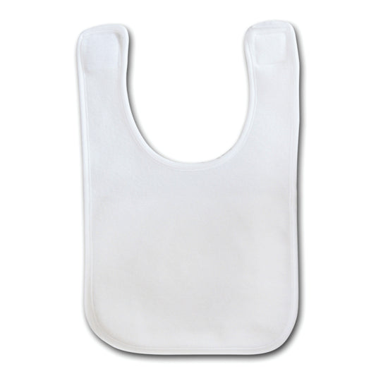 Fleece Baby Bib - White - 100% Polyester